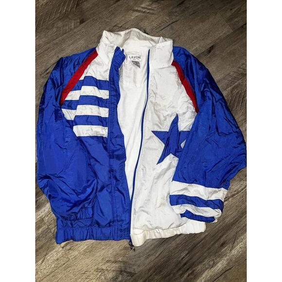 Vintage Lavon Windbreaker Jacket Large Unisex Multicolor Abstract Nylon Zip 90s - Picture 1 of 4